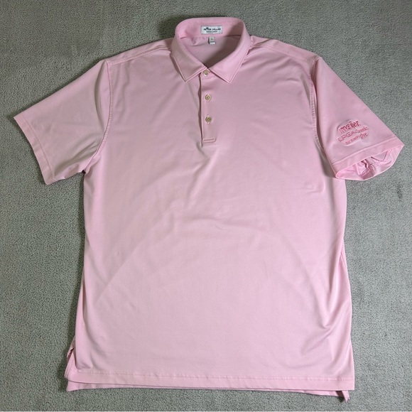 Peter Millar Summer Comfort Polo Shirt Mens L Pink Golf Meijer LPGA Simply Give - Picture 1 of 11